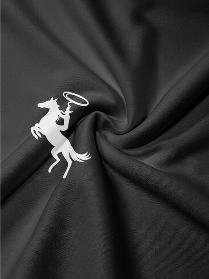 Men's 3D Printed Long Sleeve Sweatshirt and Pants with Zipper, Letter Print Loose Fit Casual Sportswear 2pcs Set for Spring and Autumn