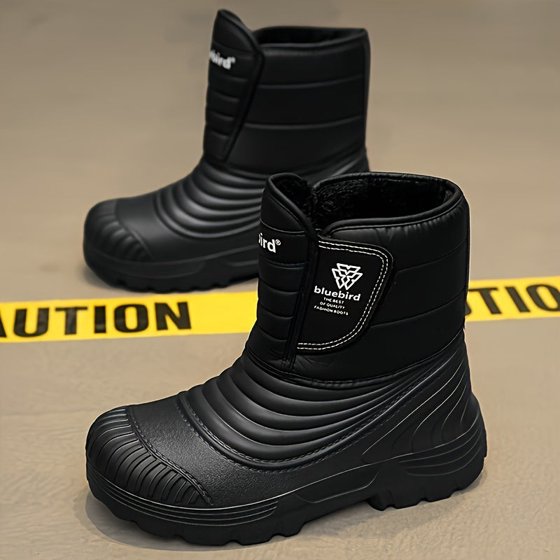 1pr Ունիսեքս Ձմեռային Տաք Ձյան Կոշիկներ, Ամենօրյա Սպորտային Բացօթյա Ոճ, Կարճ Կոշիկ Կախարդական Կպչուն Ժապավենով, EVA Վերնամաս, Գործվածքային Տակդիր, Ռետինե Տակ, Հարմարավետ Քայլարշավային Եվ Հանգստի Կոշիկներ Տղամարդկանց Եվ Կանանց Համար