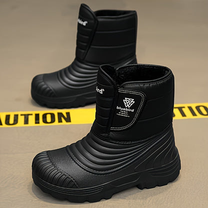 1pr Ունիսեքս Ձմեռային Տաք Ձյան Կոշիկներ, Ամենօրյա Սպորտային Բացօթյա Ոճ, Կարճ Կոշիկ Կախարդական Կպչուն Ժապավենով, EVA Վերնամաս, Գործվածքային Տակդիր, Ռետինե Տակ, Հարմարավետ Քայլարշավային Եվ Հանգստի Կոշիկներ Տղամարդկանց Եվ Կանանց Համար