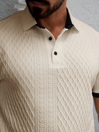 Men'S New Color-Blocked Polo Shirt | Argyle Pattern, Soft Fabric, Casual & Business Versatility, Ideal for Golf And Daily Wear