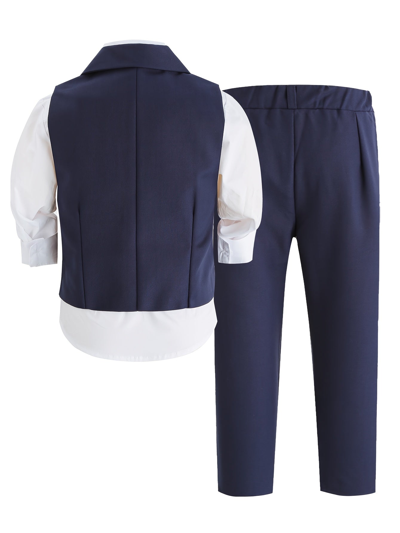 Boys' Summer Casual Dress Set with Vest, Pants & Tie