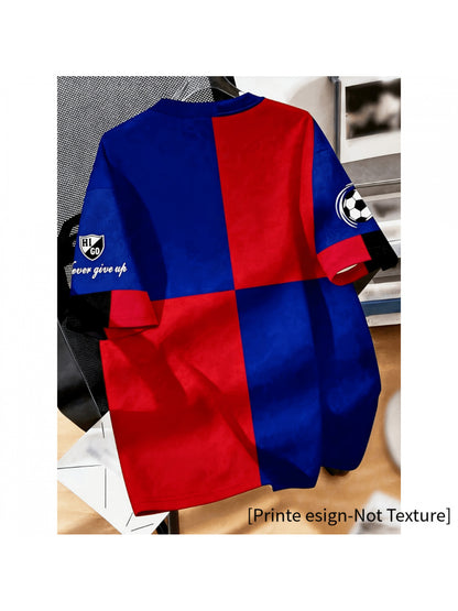 Men's Casual Crew Neck T-Shirt with Geometric Print