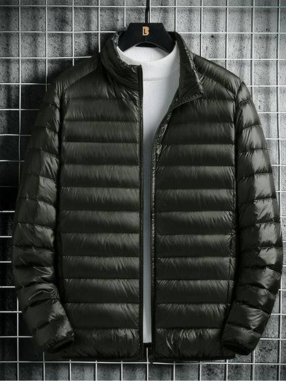 Spring, Autumn, And Winter Styles with a Stand Collar And Zipper Closure, Versatile Casual Lightweight Jacket for Men - ayq