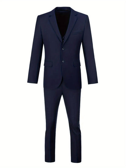 Men'S Formal Suit Set Featuring a Two-Button Lapel Jacket And Trousers. A Simple, Comfortable, And Classic Outfit for Adult Males, Suitable for Professional Office Wear, Elite Business Attire, And High-End Casual Suits. Ideal
