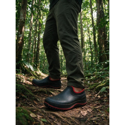 Men's Lightweight PU Rain Boots Slip-On Outdoor Shoes