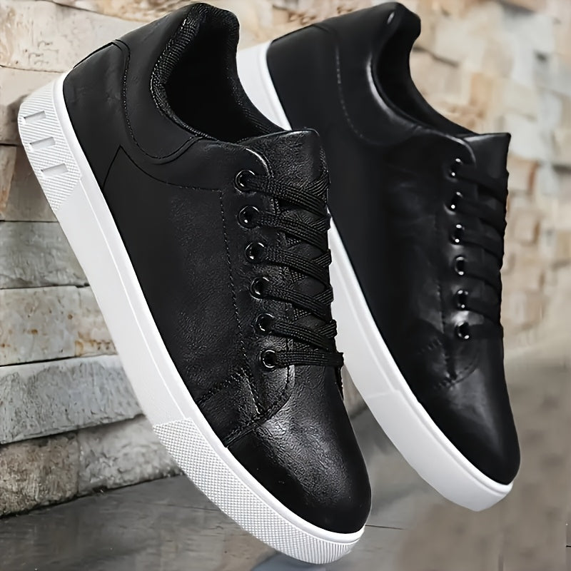 Men's Fashion Skateboard Sneakers - Comfortable Non-Slip Lace-Up Casual Shoes, Suitable for Outdoor Activities, All-Season Wear - ayq