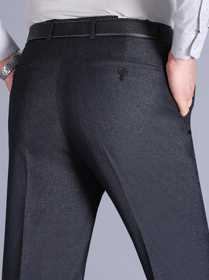 Men'S Casual Spring/Fall Polyester Solid Color Regular Fit Pants with Pocket