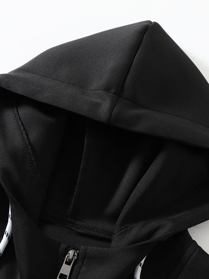 Men's Hooded Color-Block Jacket for Fall and Winter