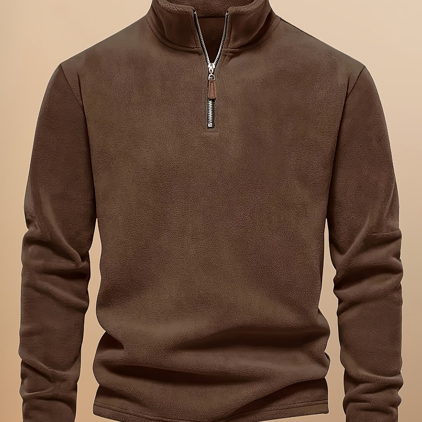 Men'S Heavyweight Full-Zip Hoodie - Thermal Winter Jacket with Zipper Closure, Stand Collar, Long Sleeve Cold Weather Coat for Skiing, Commuting - Thick Insulated Outerwear (Solid Color) - Easy-Care Zipper Front Closure, Wint