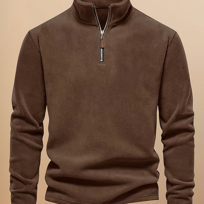 Men'S Heavyweight Full-Zip Hoodie - Thermal Winter Jacket with Zipper Closure, Stand Collar, Long Sleeve Cold Weather Coat for Skiing, Commuting - Thick Insulated Outerwear (Solid Color) - Easy-Care Zipper Front Closure, Wint