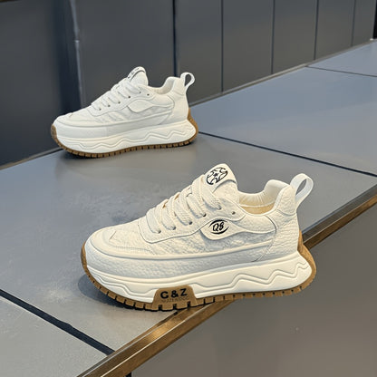 Men's Casual Lace-Up Athletic Shoes with Thick Non-Slip Sole
