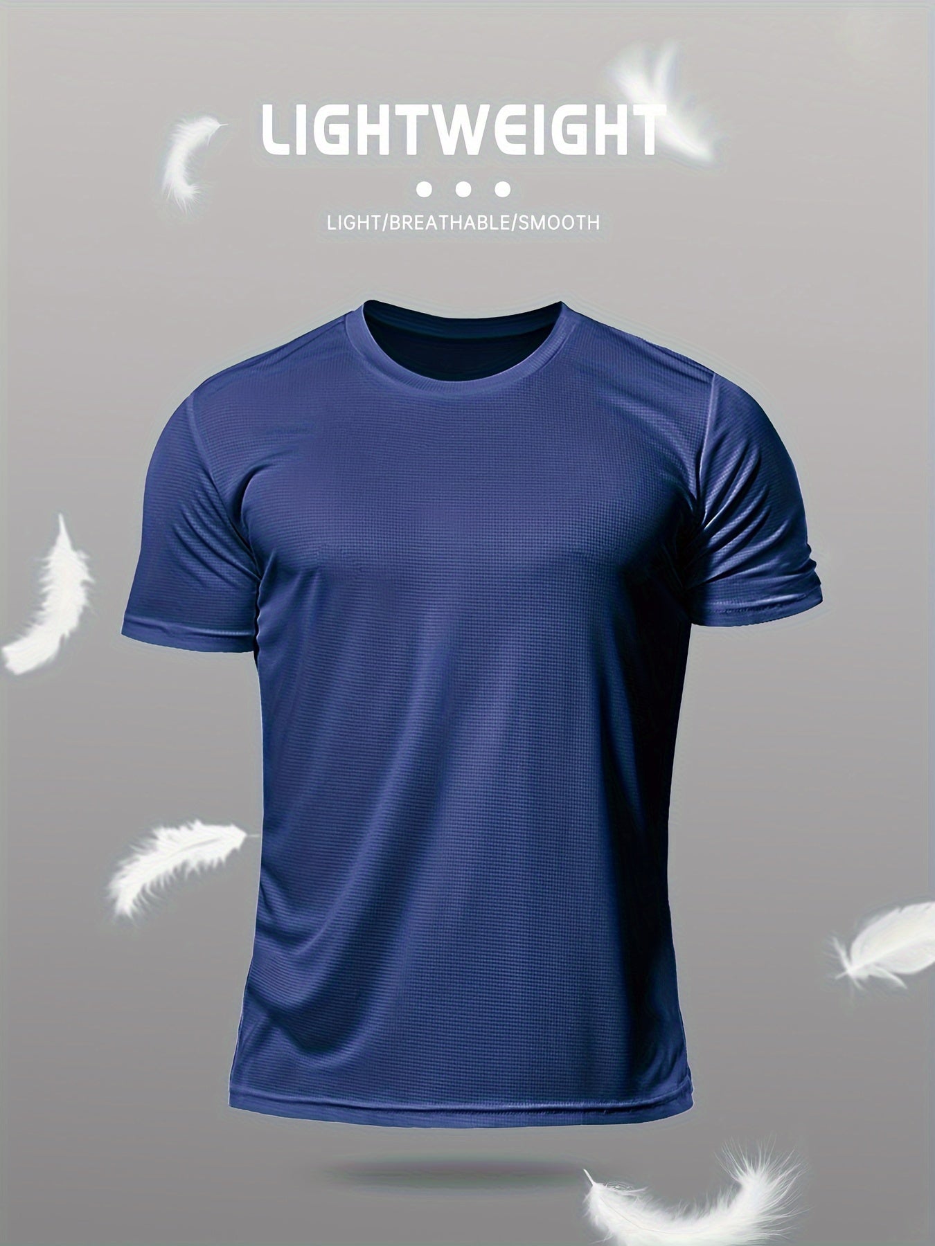Տղամարդկանց պինդ սպորտային վերնաշապիկ, Active Breathable Short Mee Slim-fit Crew Neck Tee, Տղամարդու հագուստ բացօթյա համար