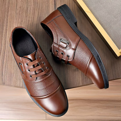 Men's Casual Business Lace-Up Low-Top Shoes, Anti-Slip Rubber Sole