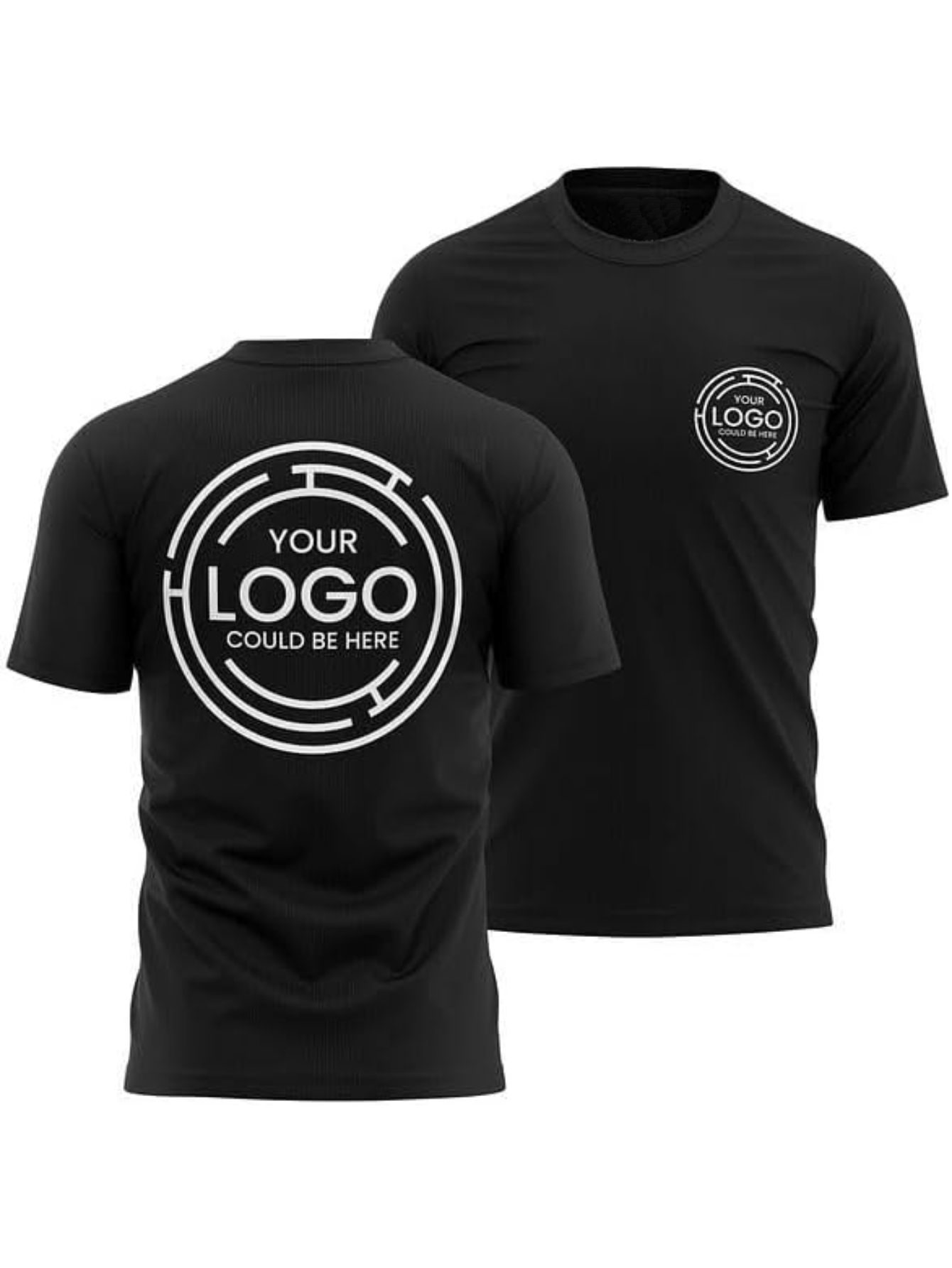 2pcs Men's Quick-Dry T-Shirts - Moisture-Wicking Breathable Gym Shirts with Custom Logo Print, Regular Fit Round Neck for Workout  Casual Wear, Workout Shirts, Durable Sportswear
