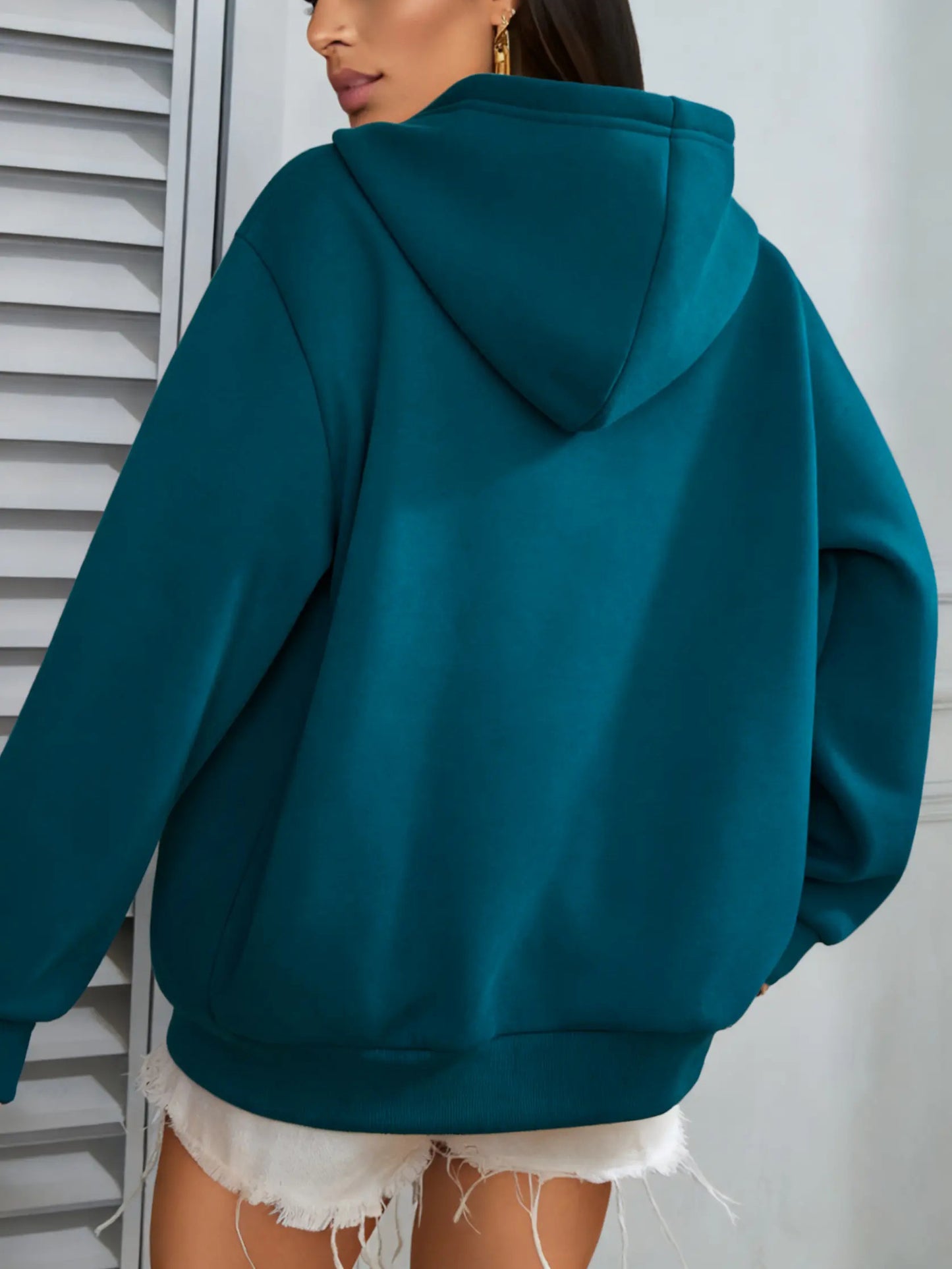 Women'S Christmas Hoodie - Thick Fleece-Lined Winter Sweatshirt with Deer & Snowflakes, Plaid Santa Hat Design, Cozy Casual Pullover for Holiday Party Outfits