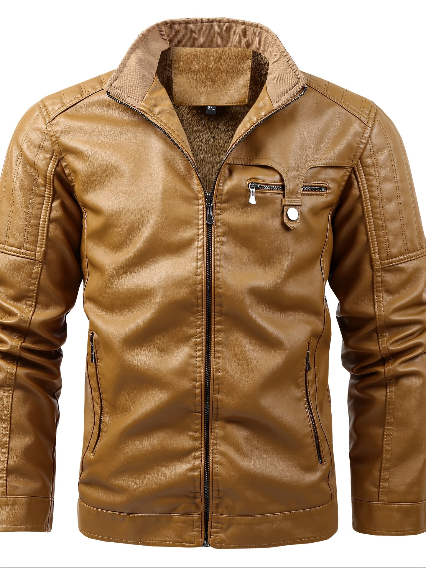 Men's Casual Workwear Zipper Jacket with Stand Collar
