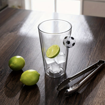 Football Glass Mug - Transparent Reusable Drinkware