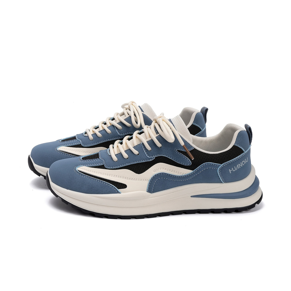 Men's Retro Casual Lace-Up Dad Sneakers with Height Boost