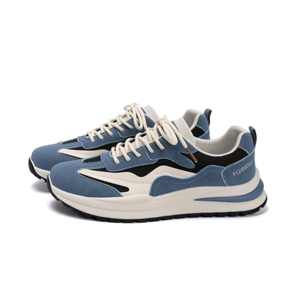 Men's Retro Casual Lace-Up Dad Sneakers with Height Boost