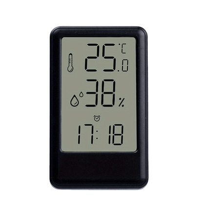 1pc Modern White Digital Temperature & Humidity Monitor with Large LCD Screen, High-Precision Room Thermometer for Desk or Wall, 12/24H Time Display, Battery-Powered (AAA Battery Not Included) – Ideal for Bedroom, Kitchen,