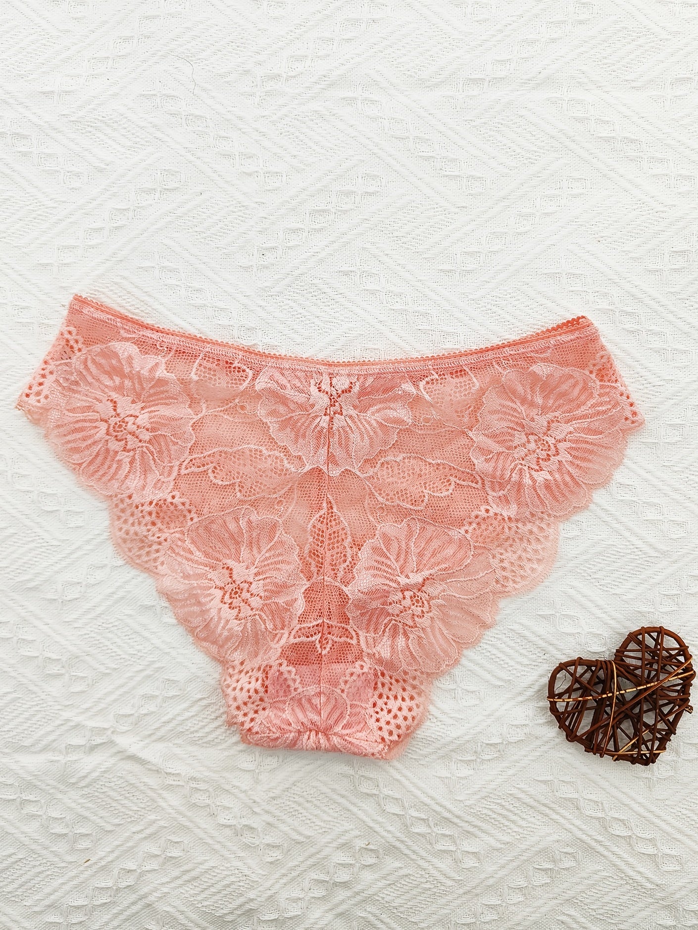 6 հատ Jacquard Lace Bow Hipster Bikini վարտիք, Հարմարավետ և շնչող ցածր գոտկատեղով շորտեր, կանացի ներքնազգեստ և ներքնազգեստ