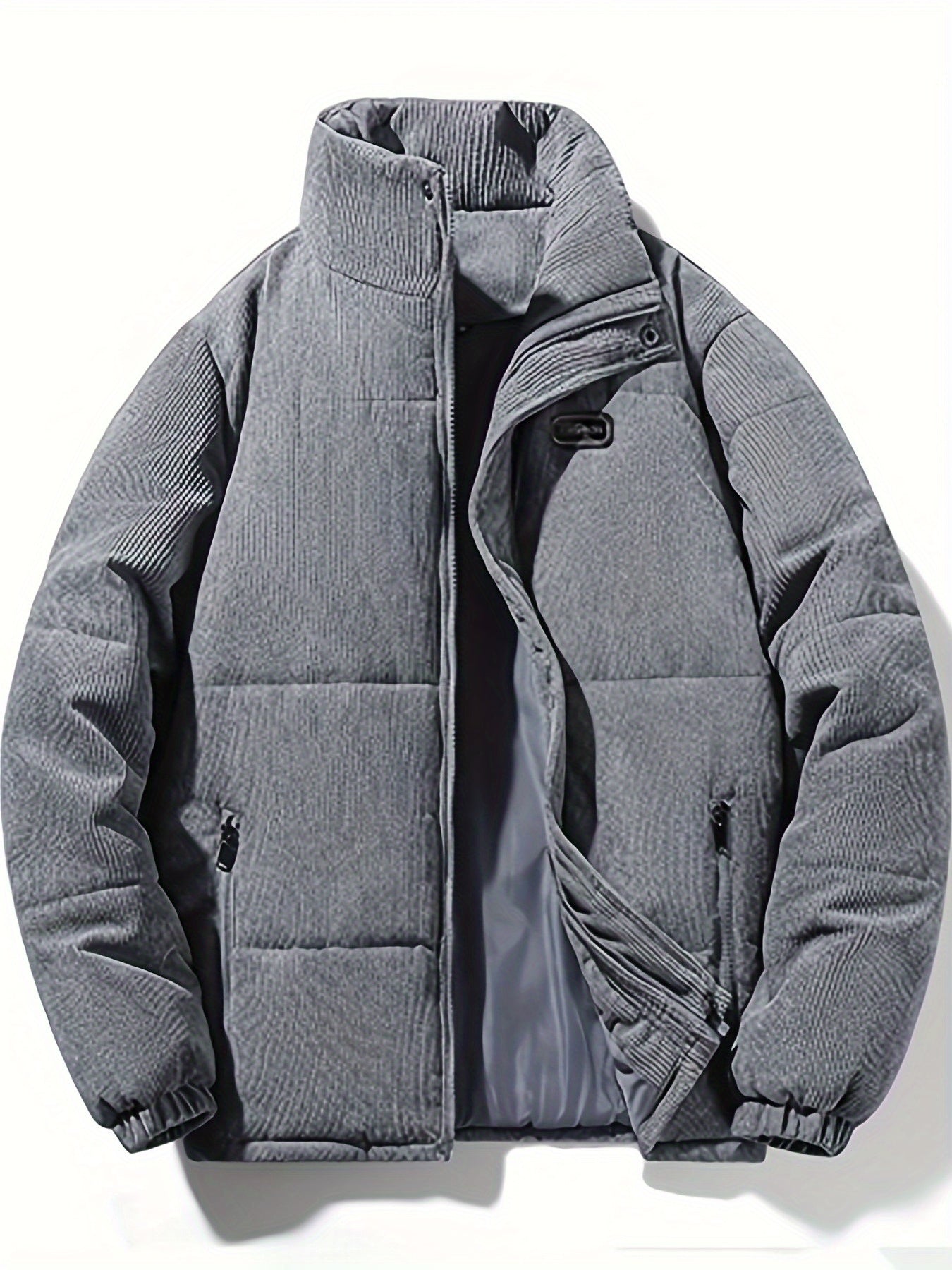 Men'S Heavyweight Winter Jacket - Thermal Insulated Cold Weather Coat with Full-Zip Closure, Front Zipper Pocket - Brown Outer Shell for Everyday & Formal Use - Non-Stretch Fabric Construction - Fall/Winter Outerwear, Winter