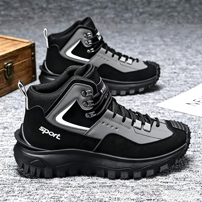 Men's Slip-Resistant Mid-Calf Outdoor Boots with PVC Sole