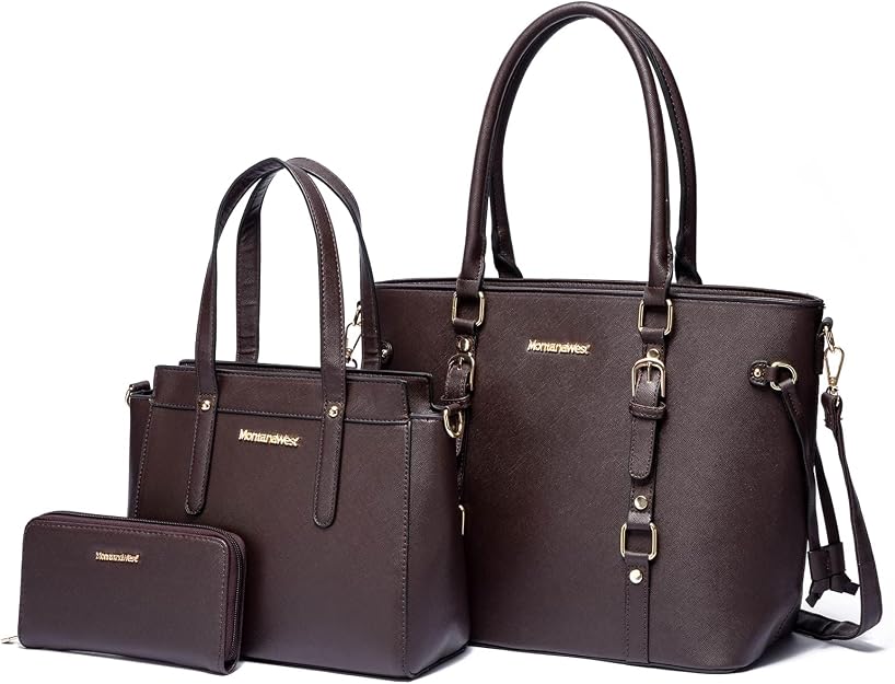 Women’s 3-Piece Tote Bag and Wallet Set – Stylish Shoulder Satchel