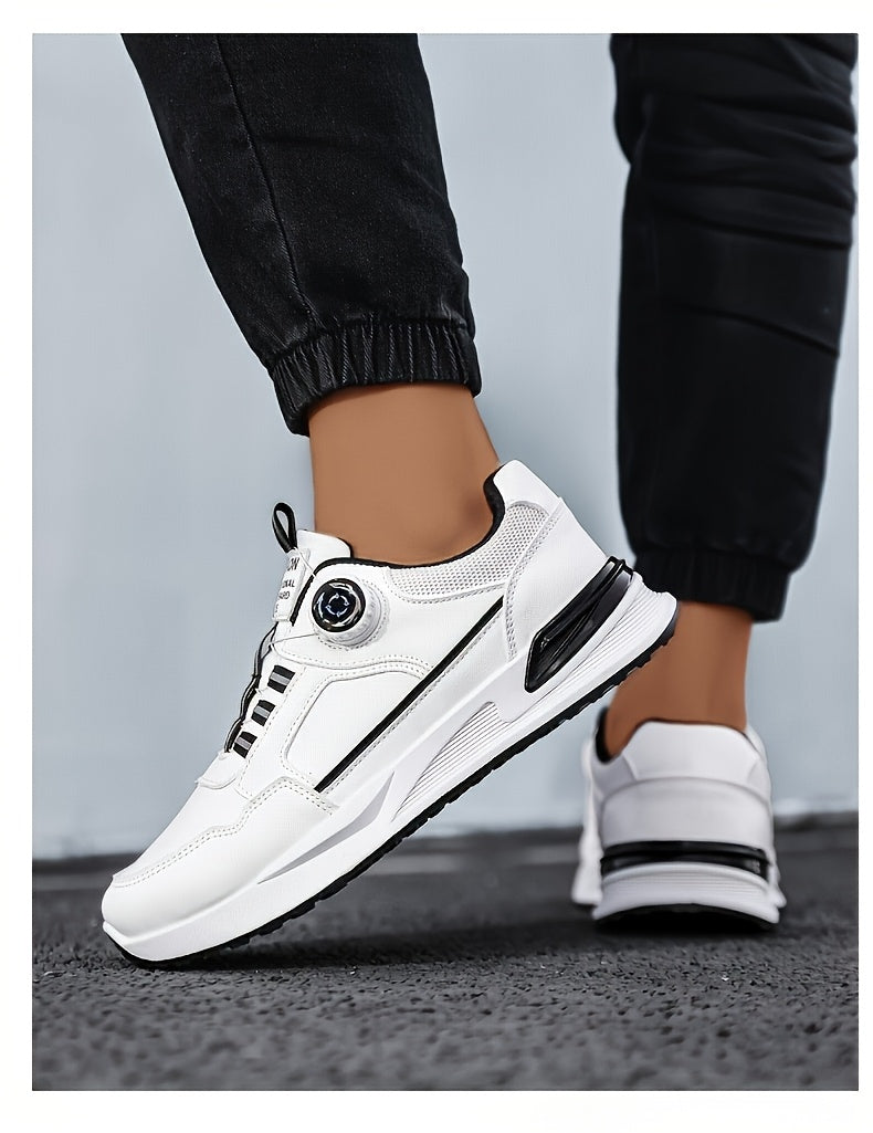 [sneakers] Men'S Large Size Running Shoes | Casual Sports Footwear, Cross-Training, Low-Top, Faux, Lace-Up, All-Season, Solid Color - ayq