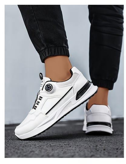 [sneakers] Men'S Large Size Running Shoes | Casual Sports Footwear, Cross-Training, Low-Top, Faux, Lace-Up, All-Season, Solid Color - ayq