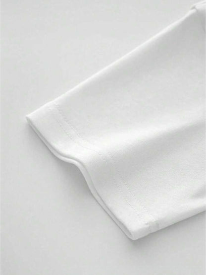 Men's 180gsm Heavyweight 100% T-shirt, Men's Graphic T-shirts, 1pc Bosh Briure Pattern Men's T-shirt, for Casual, Sports, and Holiday Wear - ayq