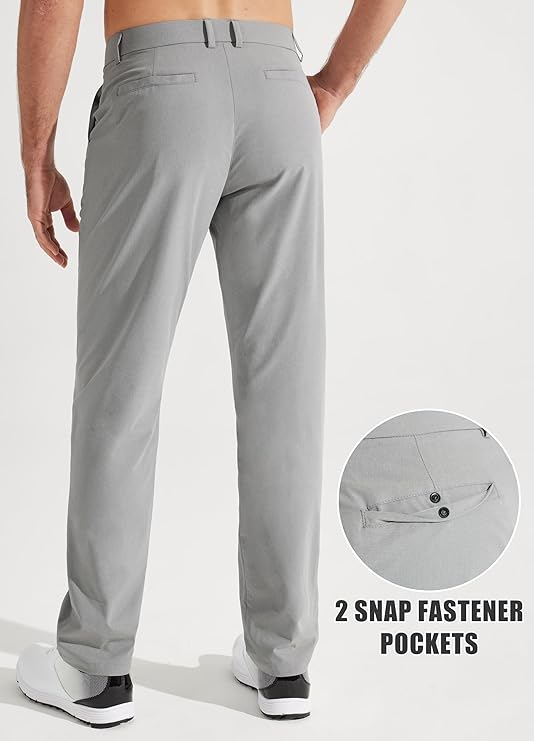 Men's Stretch Golf Pants Lightweight Casual Work Trousers