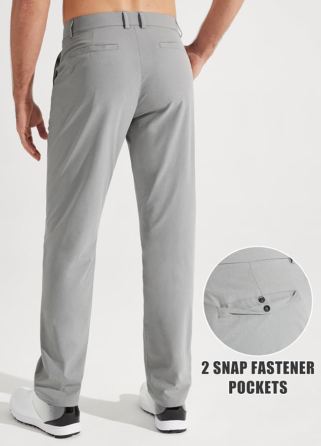 Men's Stretch Golf Pants Lightweight Casual Work Trousers