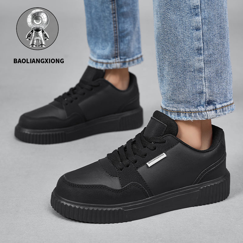 Retro Black Casual Sneakers Thick White EVA Sole Comfortable Fit