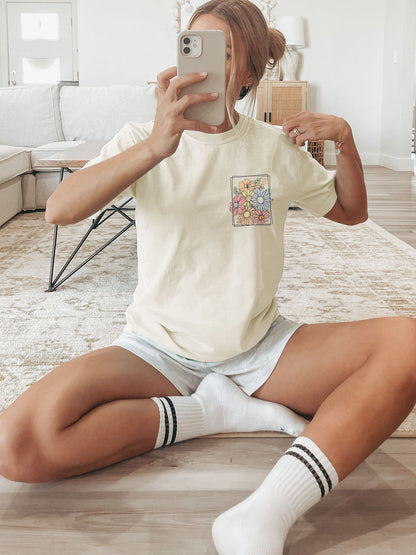Women's Casual Cotton Graphic Crew Neck T-Shirt for Spring & Summer