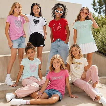 Girls Cotton Blend Short Sleeve Graphic Tee T-Shirt