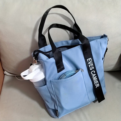 Multi-Pocket Tote Bag, Crossbody Travel And Work Shoulder Bag, Portable And Durable With Adjustable Strap For School And Daily Use