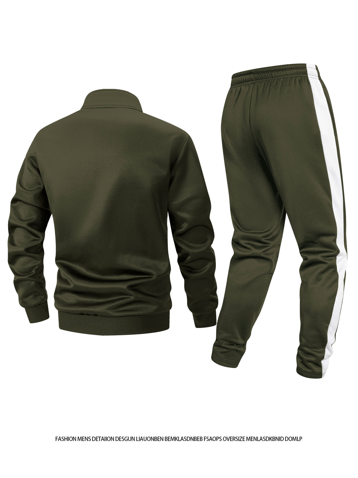 Men's Thickened Casual Sports Tracksuit Set with Zipper Jacket