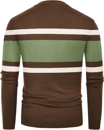 Men's Striped Crewneck Pullover Sweater by PJ PAUL JONES