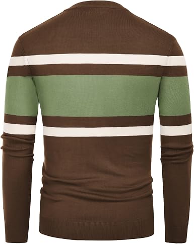 Men's Striped Crewneck Pullover Sweater by PJ PAUL JONES