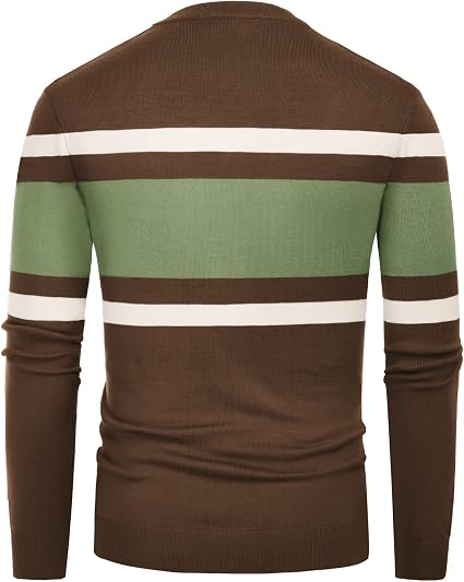 Men's Striped Crewneck Pullover Sweater by PJ PAUL JONES