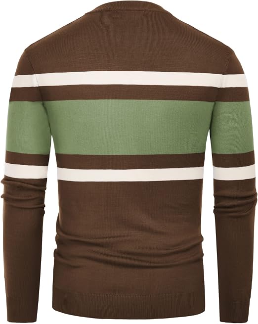 Men's Striped Crewneck Pullover Sweater by PJ PAUL JONES