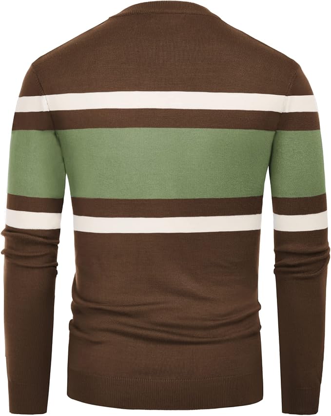 Men's Striped Crewneck Pullover Sweater by PJ PAUL JONES