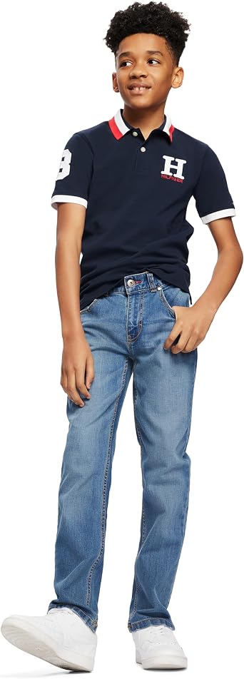 Tommy Hilfiger Boys' Short Sleeve Polo Shirt – Soft Pique Fabric