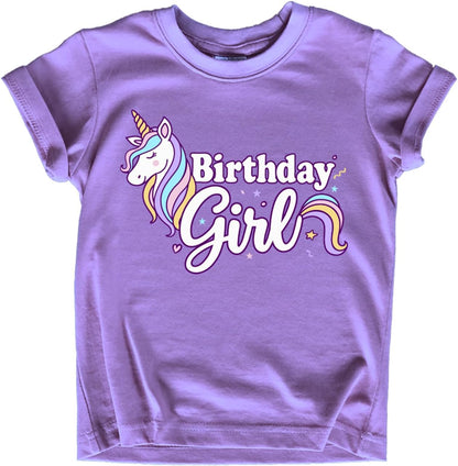 Girls Unicorn Birthday Shirt Toddler Party Tee 1-7 Years