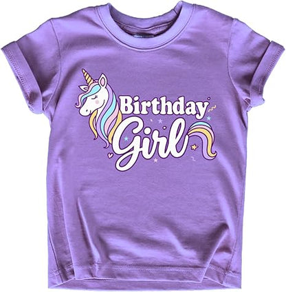 Girls Unicorn Birthday Shirt Toddler Party Tee 1-7 Years