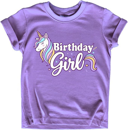 Girls Unicorn Birthday Shirt Toddler Party Tee 1-7 Years