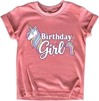 Girls Unicorn Birthday Shirt Toddler Party Tee 1-7 Years