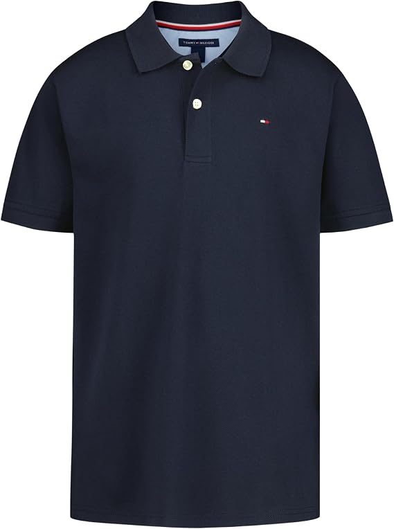 Tommy Hilfiger Boys' Short Sleeve Polo Shirt – Soft Pique Fabric