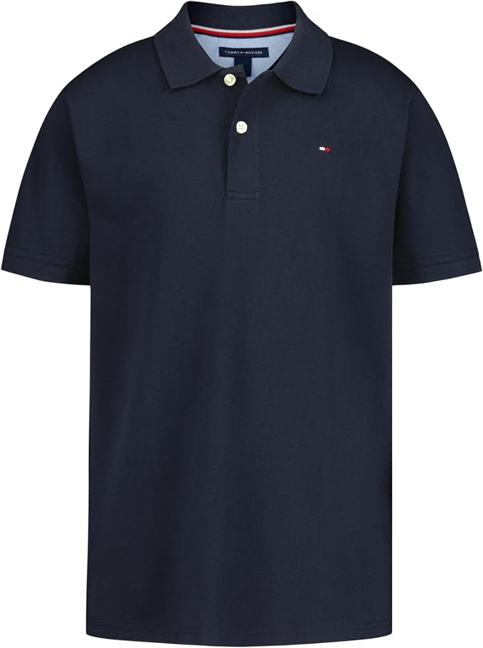 Tommy Hilfiger Boys' Short Sleeve Polo Shirt – Soft Pique Fabric